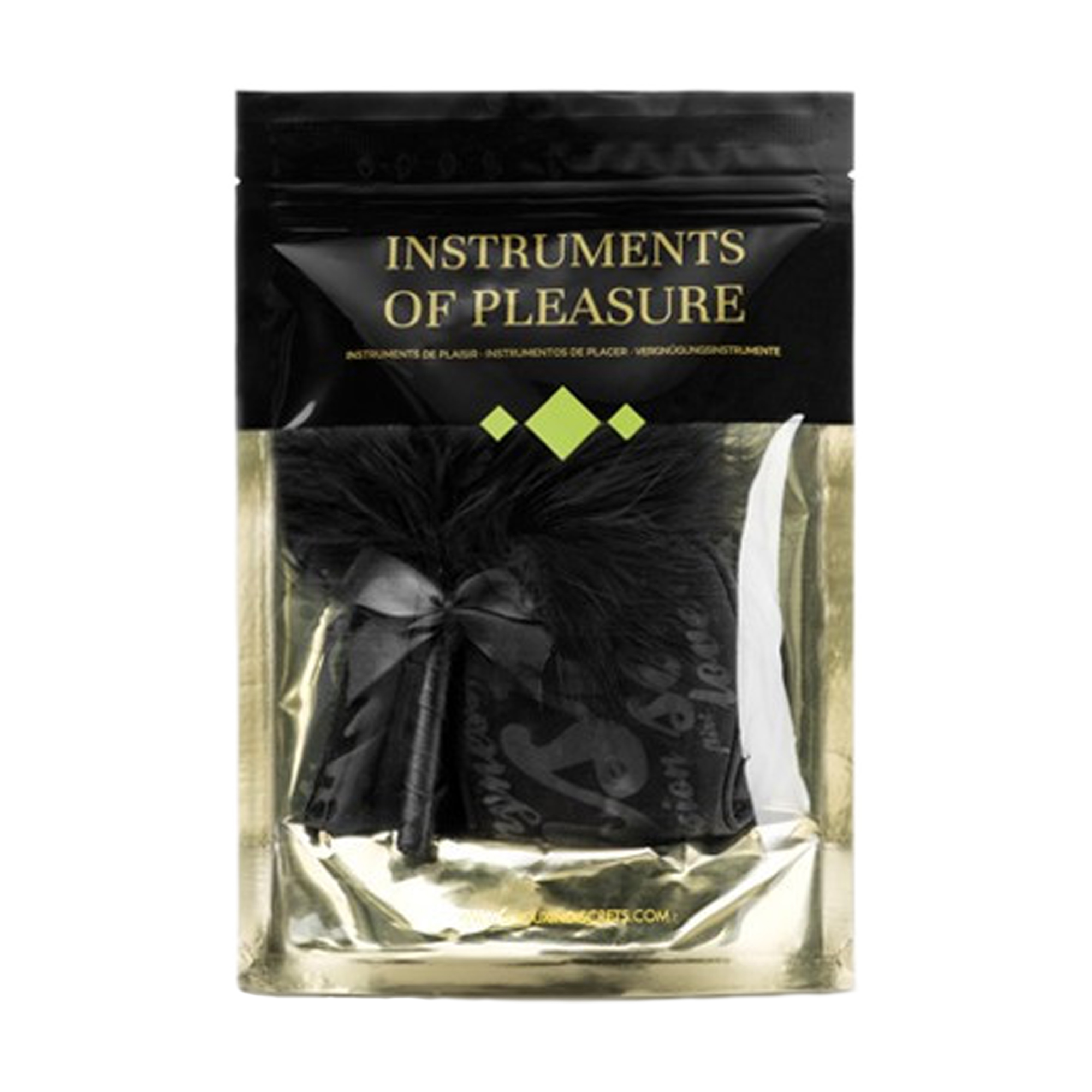 Набір аксесуарів для сексу Bijoux Indiscrets Instruments of Pleasure (маска, 1 шт + пір'ячко, 1 шт + стрічка, 2 шт + лубрикант, 1 шт) Рівень: зелений